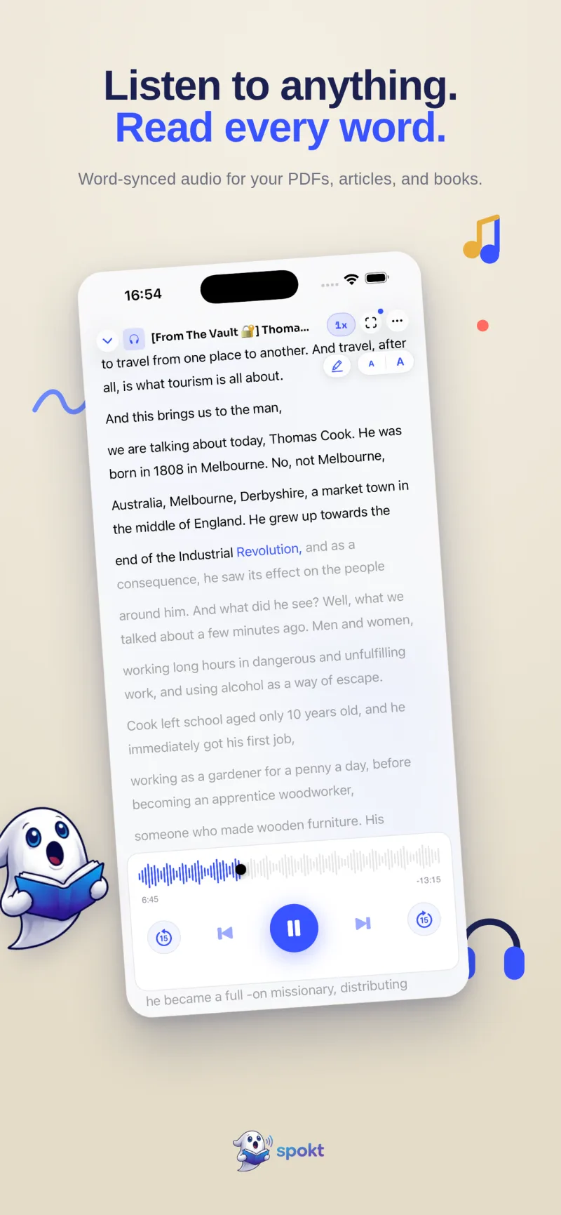 Word-by-word highlighting synced to audio in Spokt