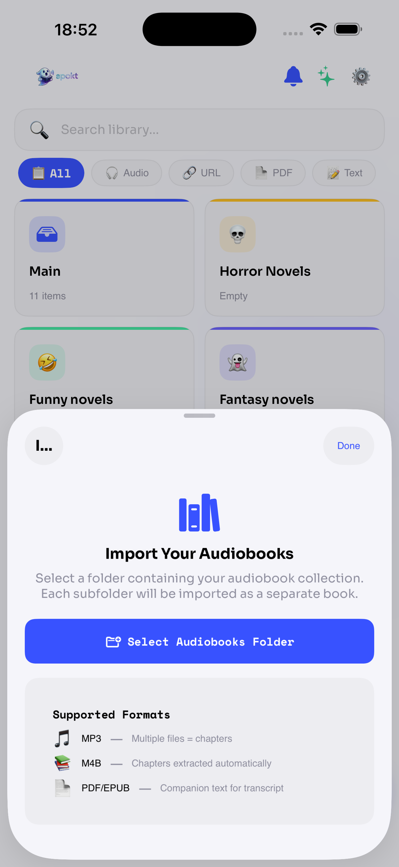 Import your audiobook folder